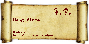 Hang Vince névjegykártya